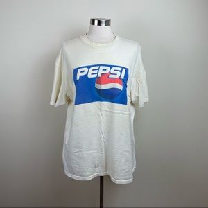 Hanes Beefy-T Vintage Pepsi Logo Tee Shirt Men Size XL Extra Large